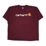 Carhartt T-Shirt - 2XL Burgundy Cotton