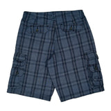 Lee Checked Cargo Shorts - 30W 12L Blue Cotton