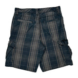 Wrangler Checked Cargo Shorts - 32W 10L Black Cotton