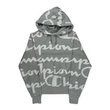 Reverse Weave Champion Spellout Hoodie - Small Gray Cotton