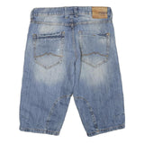 MUSTANG Mens Denim Blue Casual Shorts M W32 Cotton Blend Faded Style