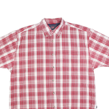 WRANGLER Mens Red & White Check Shirt Cotton Blend L Casual Button-Down Summer