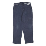 CARHARTT Mens Cotton Blend Navy Regular Fit Straight Leg Trousers W36 L34