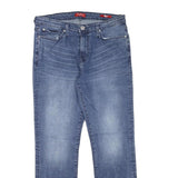 GUESS Mens Regular Fit Blue Denim Jeans W34 L37 Cotton Blend Zip Pockets