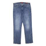 GUESS Mens Regular Fit Blue Denim Jeans W34 L37 Cotton Blend Zip Pockets