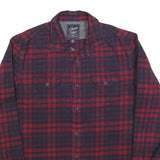 GRAYERS Mens Red & Black Check Flannel Shirt L Cotton Blend Casual Button Up