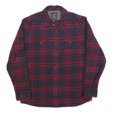 GRAYERS Mens Red & Black Check Flannel Shirt L Cotton Blend Casual Button Up