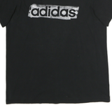 ADIDAS Mens Black Graphic T-Shirt L Short Sleeve Crew Neck Logo Print