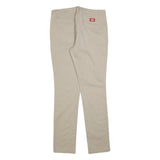 DICKIES Womens Cotton Blend Beige Slim Tapered Trousers W32 L30 Casual Workwear