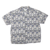 BISHOP ST. APPAREL Mens Blue & Grey Cotton Blend Short Sleeve Shirt L Casual