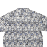BISHOP ST. APPAREL Mens Blue & Grey Cotton Blend Short Sleeve Shirt L Casual