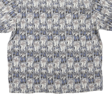 BISHOP ST. APPAREL Mens Blue & Grey Cotton Blend Short Sleeve Shirt L Casual