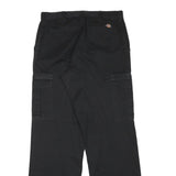 DICKIES Mens Cotton Blend Black Regular Straight Trousers W31 L32 Workwear Zip