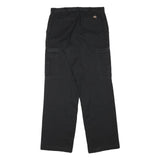 DICKIES Mens Cotton Blend Black Regular Straight Trousers W31 L32 Workwear Zip