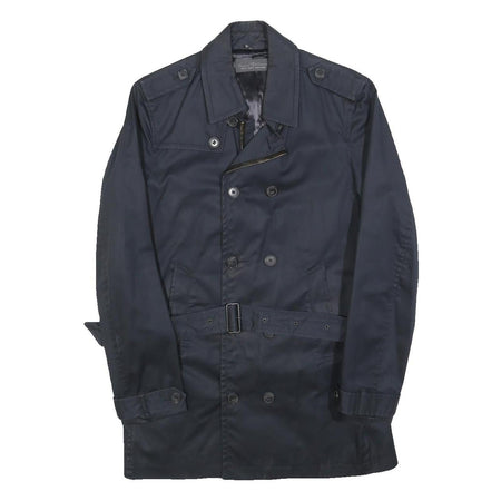 IKKS PURE EDITION Womens Navy Blue Classic Cotton Blend Button Jacket M