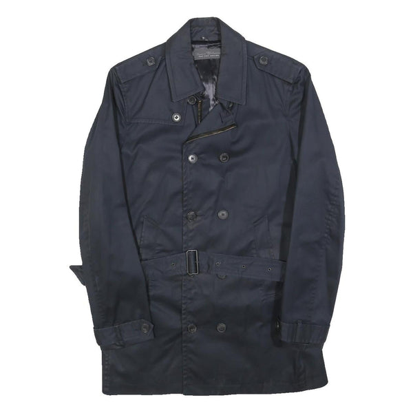 IKKS PURE EDITION Womens Navy Blue Classic Cotton Blend Button Jacket M