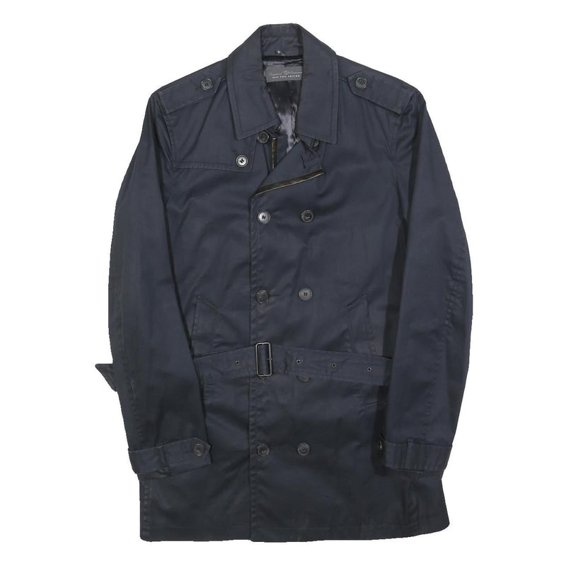 IKKS PURE EDITION Womens Navy Blue Classic Cotton Blend Button Jacket M