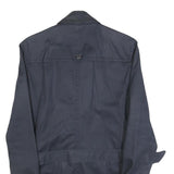 IKKS PURE EDITION Womens Navy Blue Classic Cotton Blend Button Jacket M