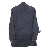 IKKS PURE EDITION Womens Navy Blue Classic Cotton Blend Button Jacket M