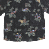 BATIK BAY Mens Black Tropical Print Rayon Shirt XL Summer Casual Beachwear