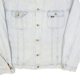 LEE Mens White Cotton Sherpa Collar Button Jacket XL Denim Outerwear