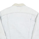 LEE Mens White Cotton Sherpa Collar Button Jacket XL Denim Outerwear