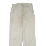 CARHARTT Mens Cotton Blend Beige Workwear Regular Straight Trousers W32 L32