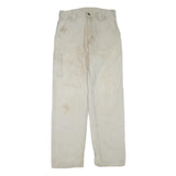 CARHARTT Mens Cotton Blend Beige Workwear Regular Straight Trousers W32 L32