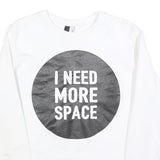 WHY NOT BRAND Mens White S Crew Neck Cotton Blend Sweatshirt Space Graphic
