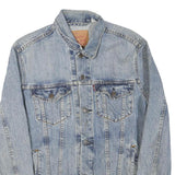LEVI'S Mens Blue Cotton Blend Jacket M Denim Button Plain Classic Style