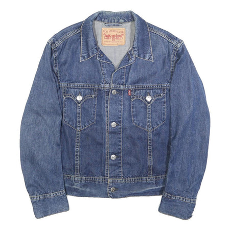 LEVI'S Mens Blue Denim Jacket XL Cotton Plain Button Closure Classic Fit