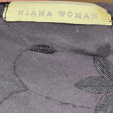 Niama Woman Floral Midi Dress - Medium Black Nylon Blend