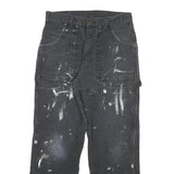DICKIES Mens Jeans Black Regular Straight Denim W30 L28 Workwear Utility Zip