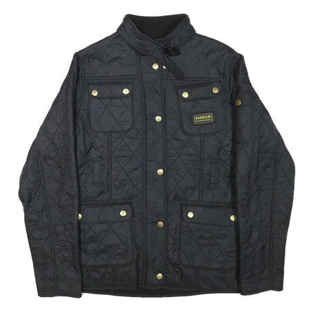 BARBOUR INTERNATIONAL Womens Black Quilted Jacket 2XL Polyester Blend Button