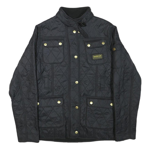BARBOUR INTERNATIONAL Womens Black Quilted Jacket 2XL Polyester Blend Button