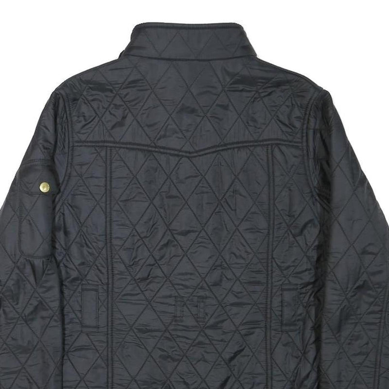BARBOUR INTERNATIONAL Womens Black Quilted Jacket 2XL Polyester Blend Button