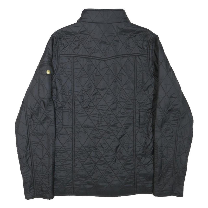 BARBOUR INTERNATIONAL Womens Black Quilted Jacket 2XL Polyester Blend Button