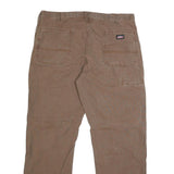 DICKIES Mens Cotton Blend Brown Regular Straight Trousers W40 L32 Workwear Zip