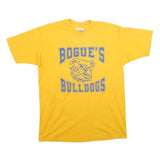 HANES Mens Yellow Bogue's Bulldogs Graphic T-Shirt L Short Sleeve Crew Neck