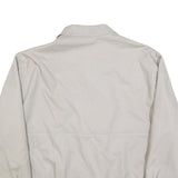 Mens White Cotton Blend Jacket L Plain Zip Closure Casual Lightweight Outdoor