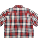 CARHARTT Mens Red & White Plaid Shirt L Cotton Button Short Sleeve Casual