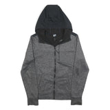 CHAMPION Mens Grey & Black Full Zip Hoodie S Polyester Blend Athletic Jacket