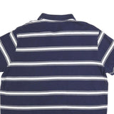 POLO RALPH LAUREN Mens Blue & White Striped Short Sleeve Polo Shirt 2XL Cotton