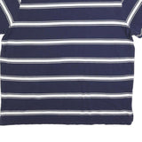 POLO RALPH LAUREN Mens Blue & White Striped Short Sleeve Polo Shirt 2XL Cotton