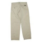 DICKIES Mens Regular Fit Beige Cotton Blend Zip Trousers W32 L30 Workwear Casual
