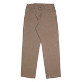 DICKIES Mens Cotton Brown Relaxed Straight Trousers W34 L32 Workwear Casual