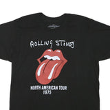 THE ROLLING STONES Mens Black L Graphic T-Shirt Short Sleeve Crew Neck North