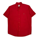 Vintage Lacoste Short Sleeve Shirt - Medium Red Cotton