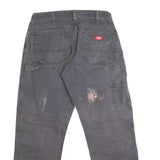 DICKIES Mens Regular Fit Grey Denim Jeans W34 L31 Workwear Straight Leg Zip