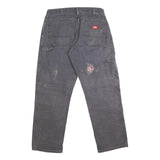 DICKIES Mens Regular Fit Grey Denim Jeans W34 L31 Workwear Straight Leg Zip